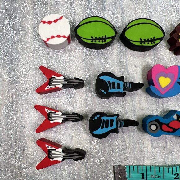 Vintage Erasers Guitar Football Baseball Lion Panda Butterfly - Picture 3 of 7